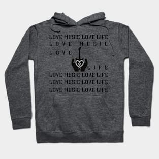 LOVE MUSIC LOVE LIFE - Guitar Cross Hoodie